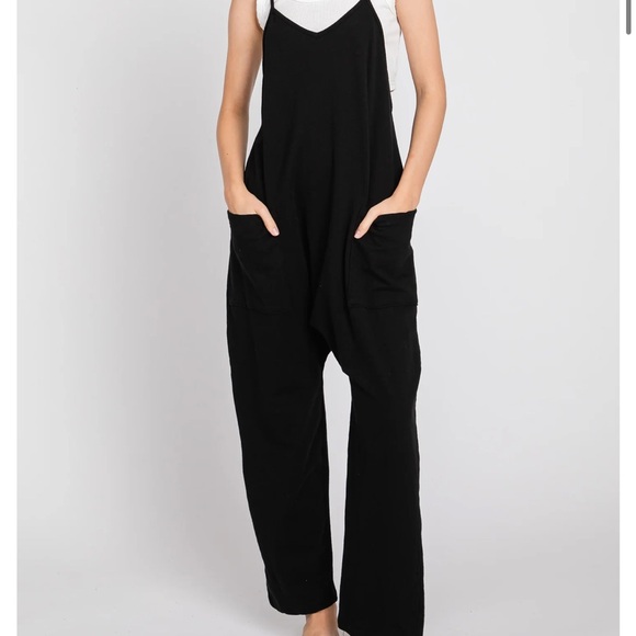 Black Women's Maternity Jumpsuit - Picture 1 of 3